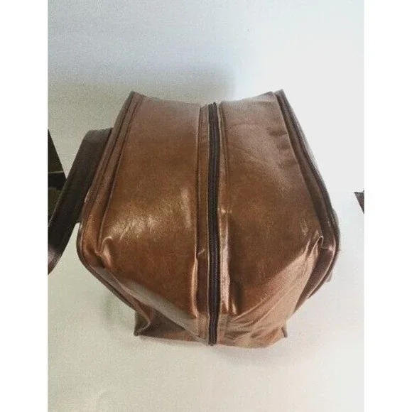 Brown Leather Storage Organizer with Vintage Patina - Picture 4 of 12